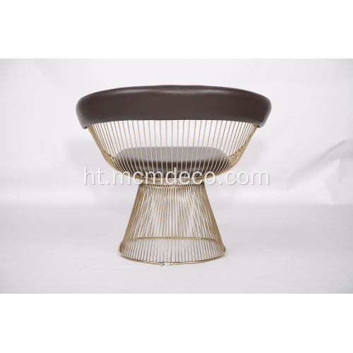 Leather Warren Platner chèz manje modèn